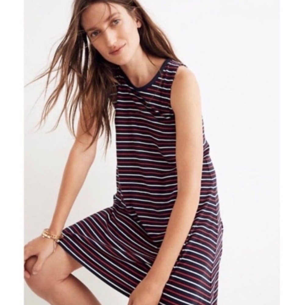 Madewell Highpoint Tank Dress In Franklin Stripe Womens Size Small Preppy Beachy